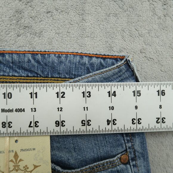 Miss Bison Jeans Women's Size 27 Low-Rise Bootcut Denim 33" Inseam Distressed - Picture 3 of 16